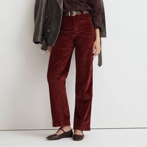 Madewell Emmett 2.0 Wide Leg Pants Corduroy Garnet Stone 31 *Cut Off 28” Inseam